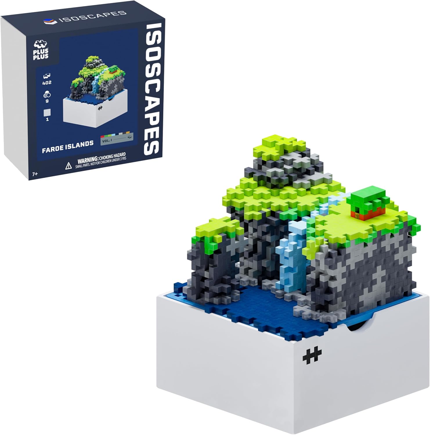 Plus Plus Isoscapes, Interlocking Mini Building Blocks, 3D Puzzle Stem Toy for Kids, Office and Home Decor - Faroe Islands