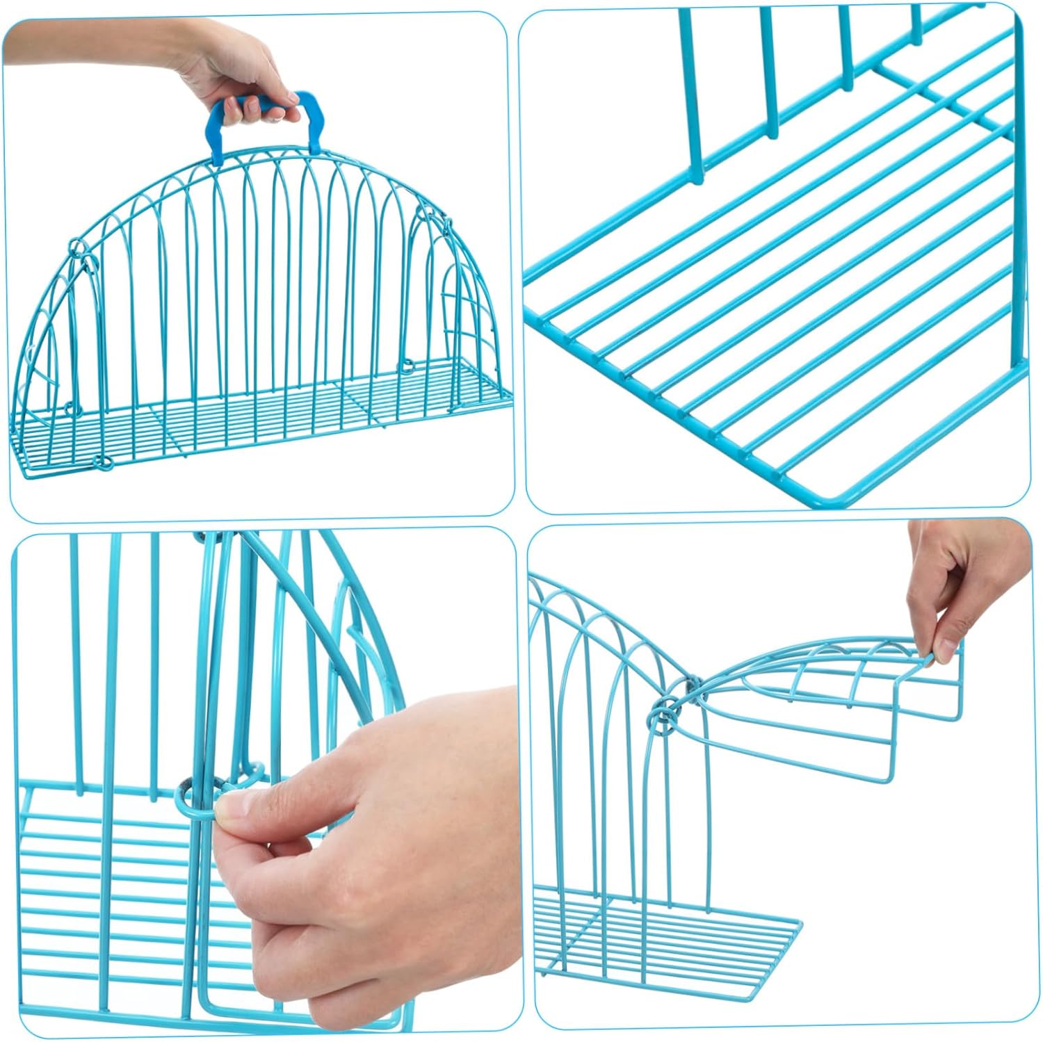 Metal Cat Cage Washable Portable Bathing Grooming Nail Trimming Mesh Scratch-Resistant s