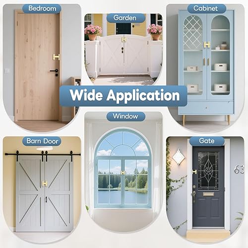 Miniatura 7 de Cerradura de puerta corrediza de granero de 90180 grados, cerraduras de puerta de seguridad ajustables de aleación de zinc y pestillos para