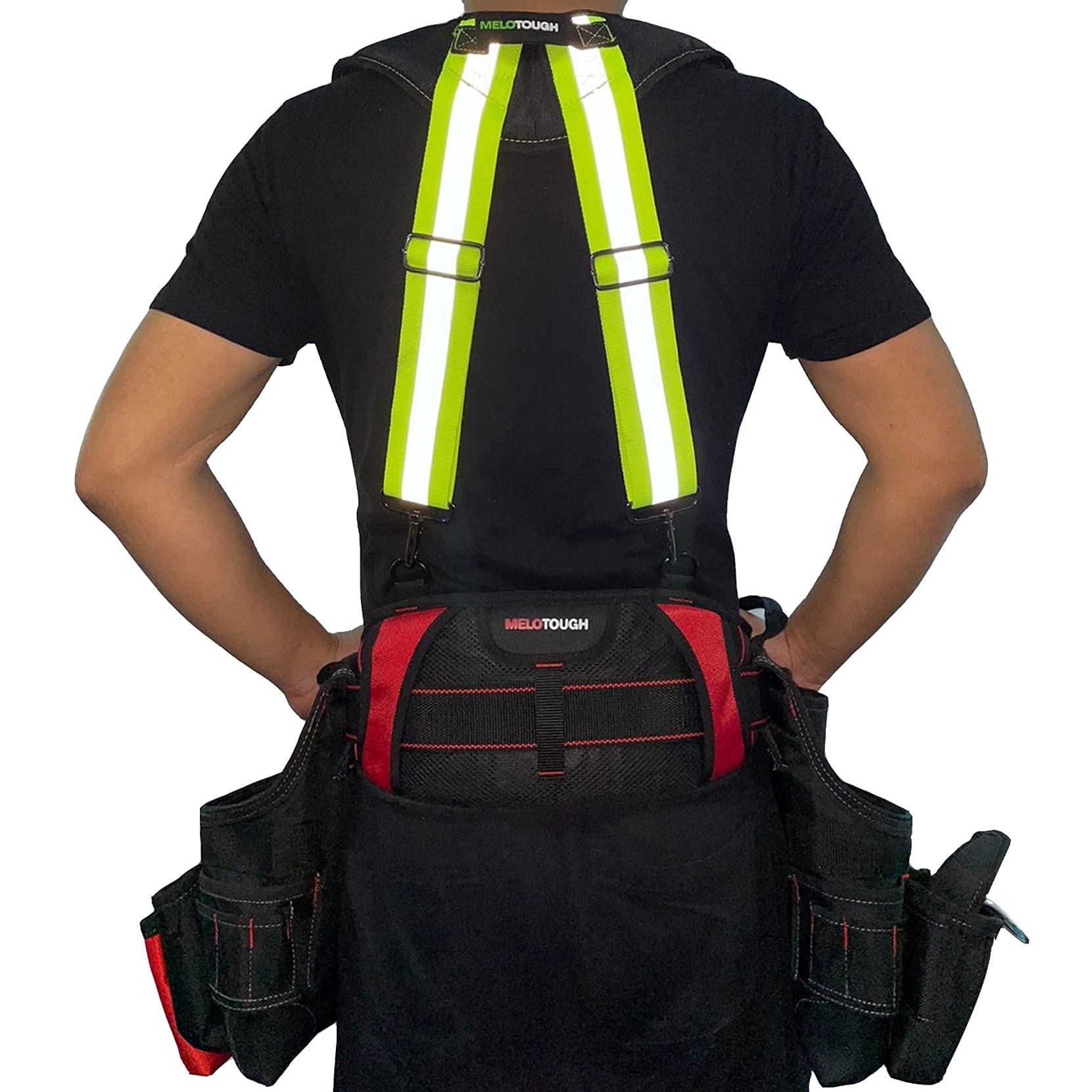 Melo - Bretelle da cintura per attrezzi resistenti, con supporto per telefono rimovibile, comoda imbottitura in schiuma