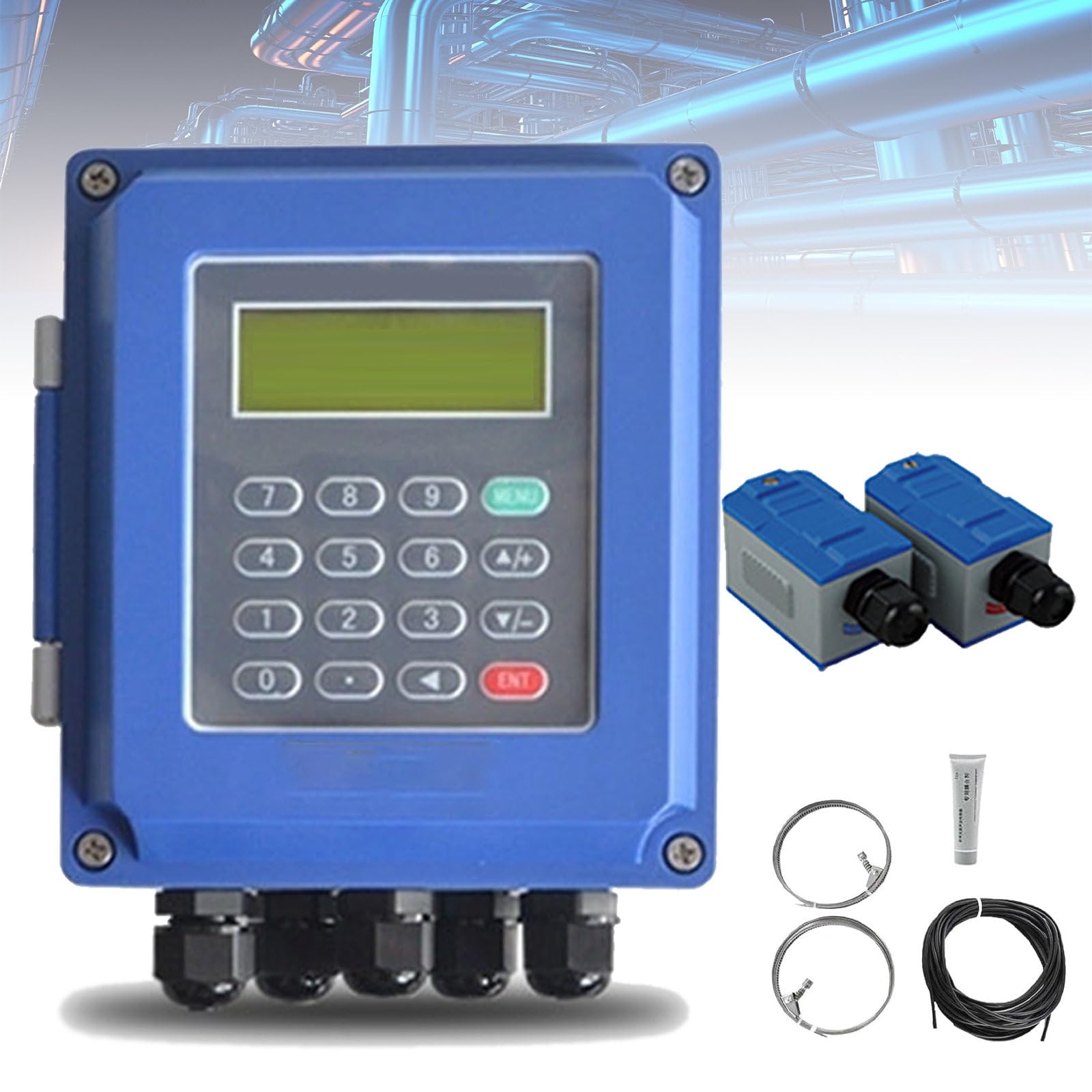 Medidor de flujo ultrasónico con pantalla LCD de alta resolución para energía