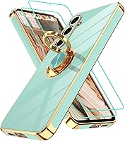 Vista 122 de Gritup Funda para Samsung Galaxy A14 5G: Funda para Samsung A14 2 piezas, protector de pantalla, soporte de anillo de rotación de 360°, soporte