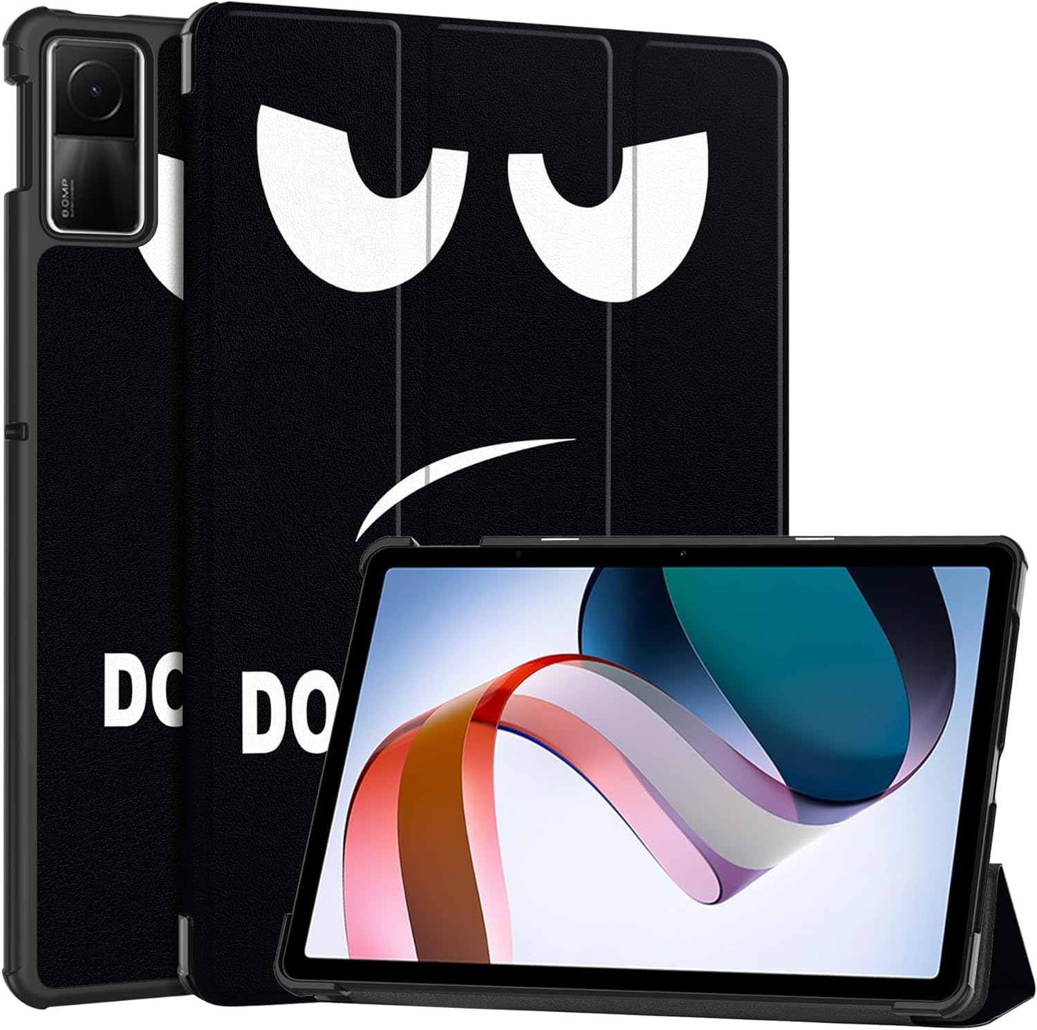 YIMICO Case for Xiaomi Redmi Pad SE 11 inch Released 2023, Tri fold Slim Lightweight Hard Shell Smart Protective Cover with Multi-Angle Stand For Redmi Pad SE (Big Eyes)