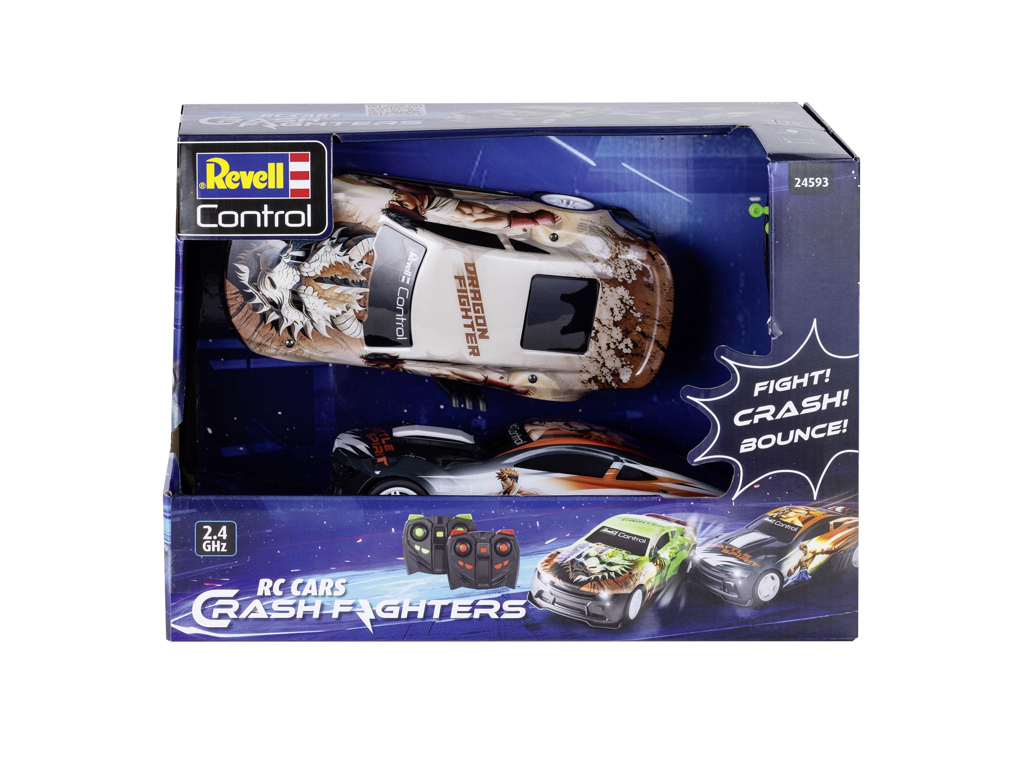 Revell Control RC Cars Crash Fighters zestaw - najlepsze wrażenia z wyścigów bitewnych - Crash & Flip Over Your Opponent