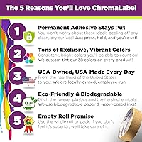 Vista 2 de ChromaLabel 3/4 Inch Circle Sticker Labels, Easy to Write On Round Colored Stickers, Permanent Sticky Dots - 1200 Colored Dot Stickers per Variety