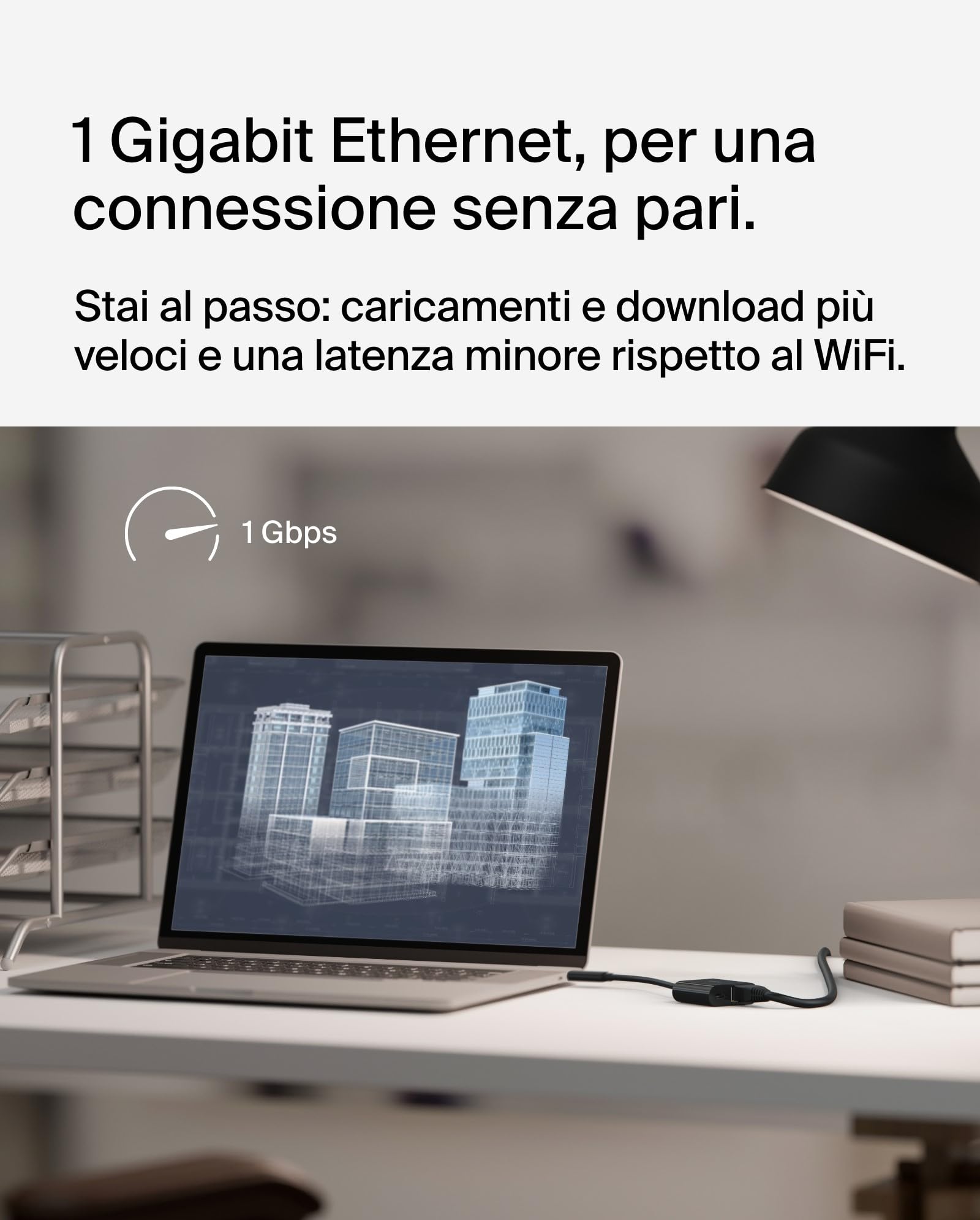 Belkin Connect Adattatore da USB-C a Ethernet + ricarica da 100 W, Gigabit Ethernet, USB-C, 10/100/1.000 Mbps per una connessione Internet rapida, compatibile con iPhone 15, Samsung Galaxy S24 e altri