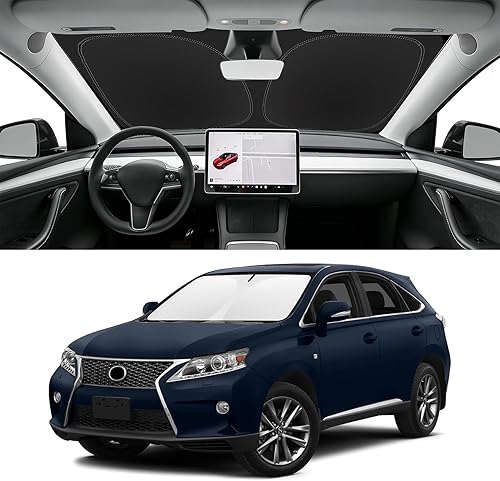 Miniatura 143 de Parasol de parabrisas de ajuste personalizado para Nissan Titan 2017-2024, bloquea los rayos UV y el calor, parasol de ventana delantera, fácil