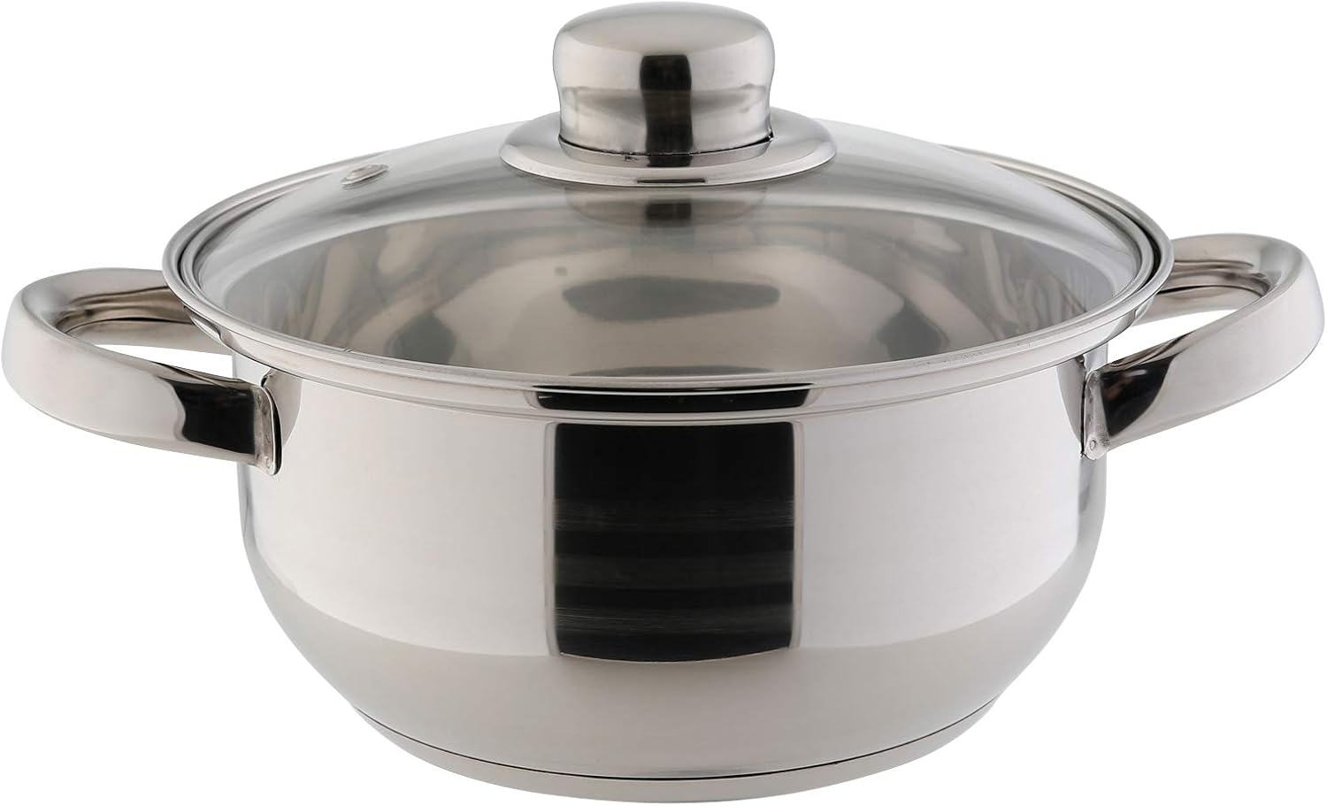 TOP STAR Soup Glass Lids-5 Piece Pot Cookware Set Stainless Steel, Silver, 46.2 x 26.2 x 18.4 cm