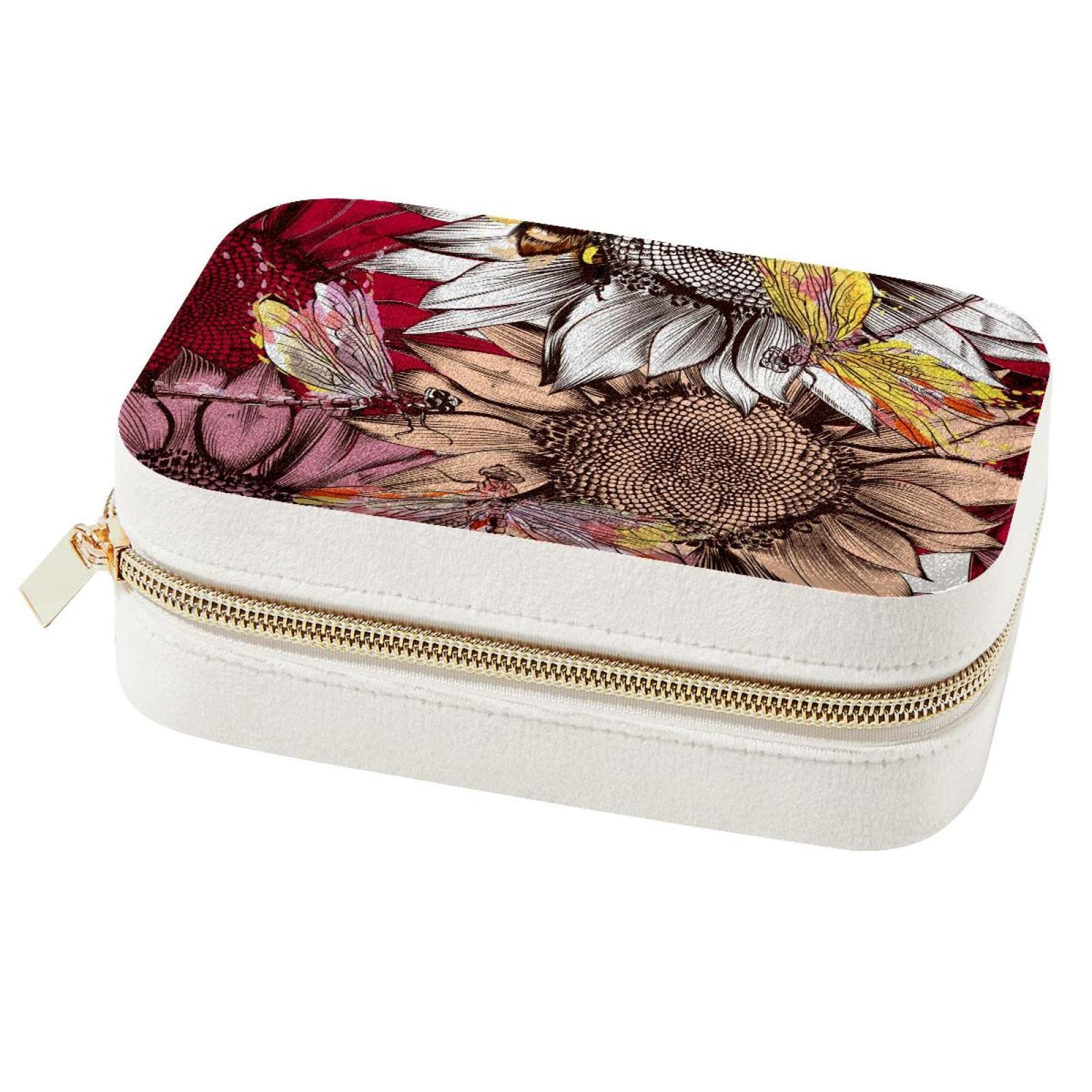 Boîte à bijoux voyage tournesol cadeau idéal pour femme et fille