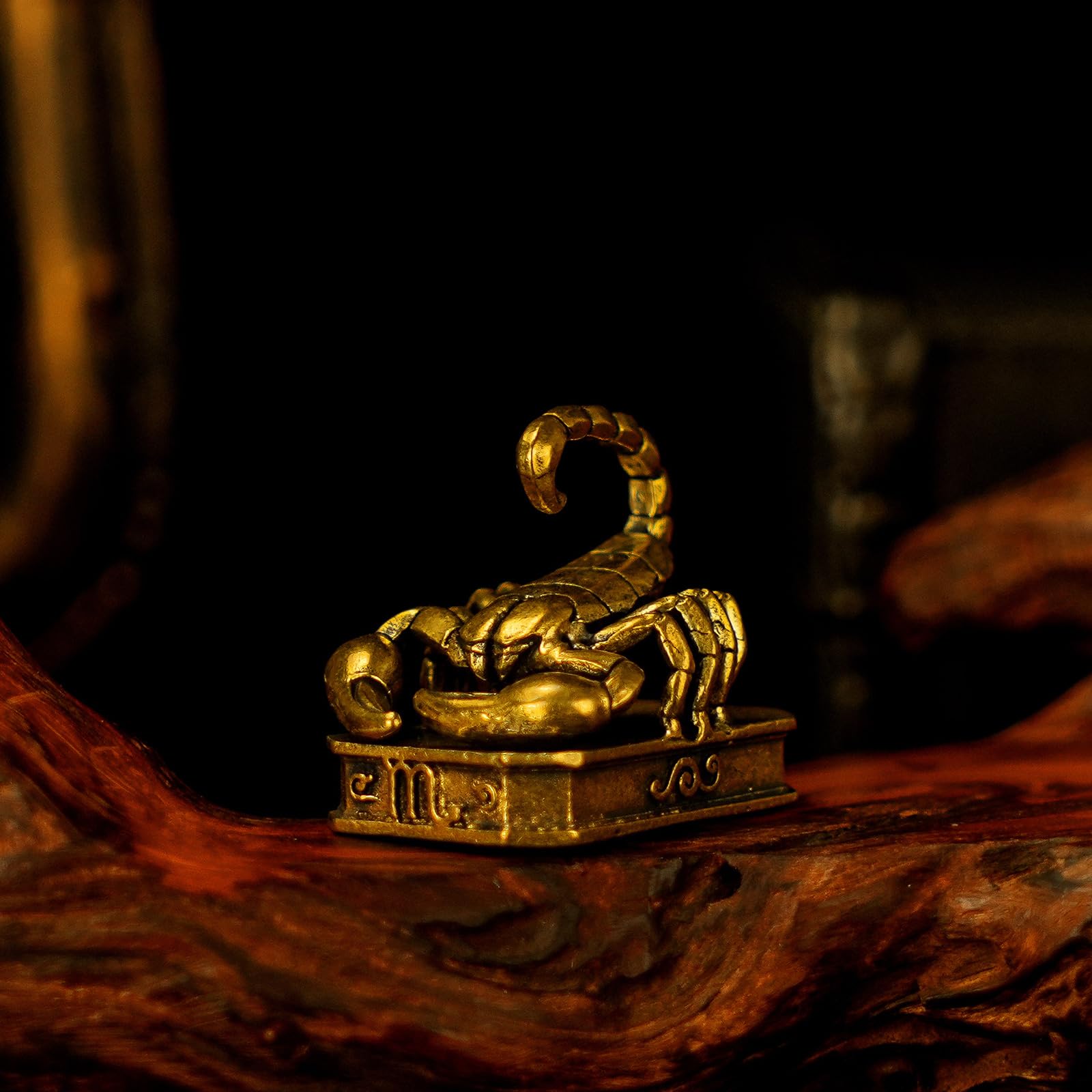 Photo 1 of CHOVY Scorpio – Scorpion Zodiac Brass Sculpture – Handmade Solid Retro Collectible, Mystical Desk Decor for Astrology & Horoscope Fans