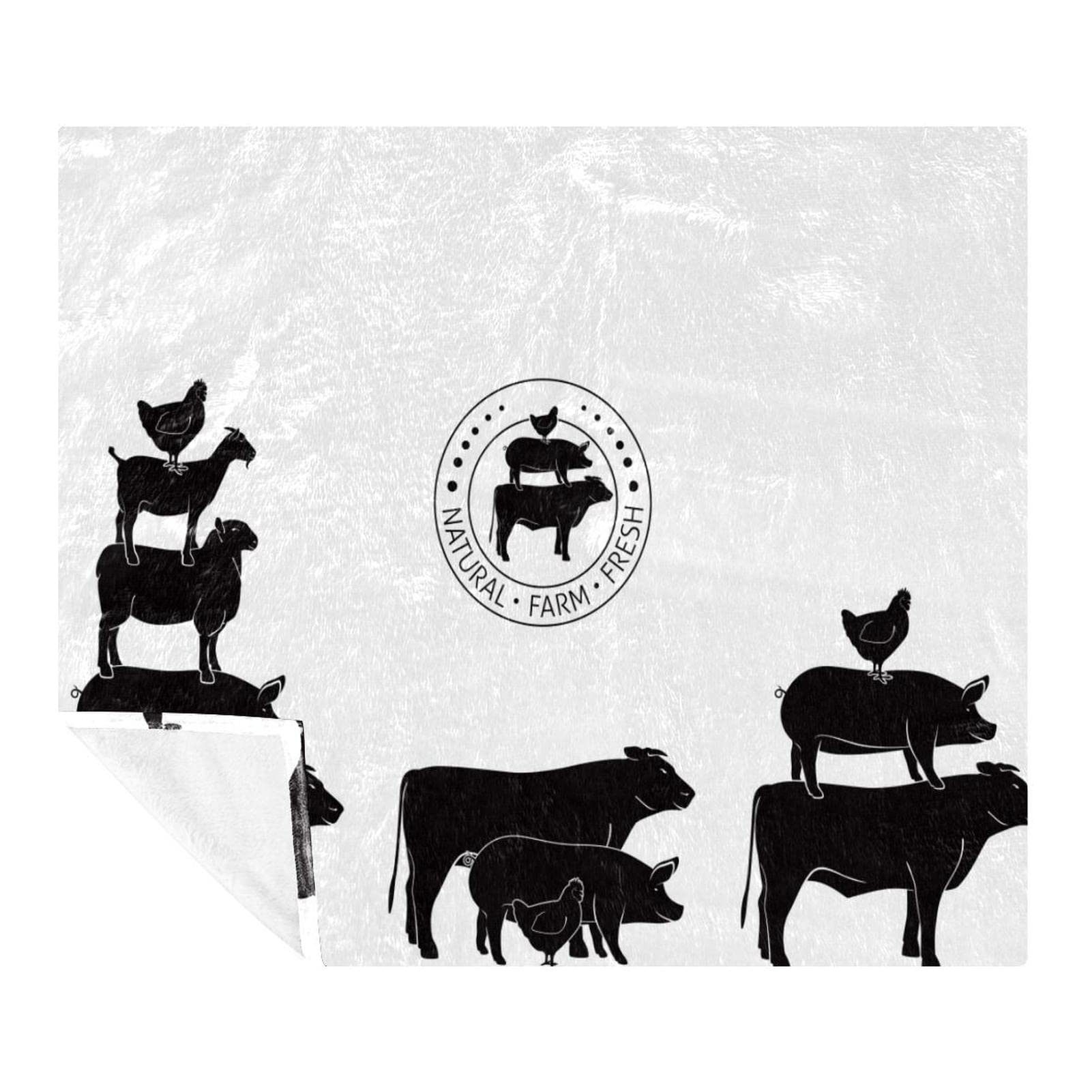 Couverture avec motif animaux de la ferme pour vos soirées télé en famille