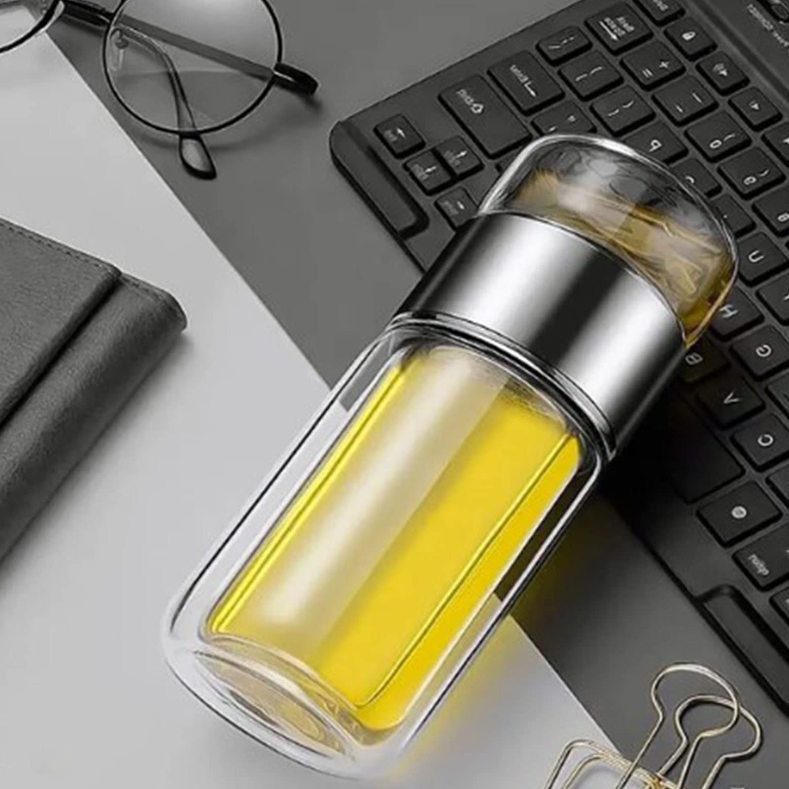 Bottiglia Infusore 320 Ml Bottiglia Per Infusore Per Tè In Vetro Tazza Da Tè A Prova Di Perde Bottiglia Da Tè A Doppia Parete Tazza Da Viaggio Infusore Bottiglia D'acqua Bottiglia Da