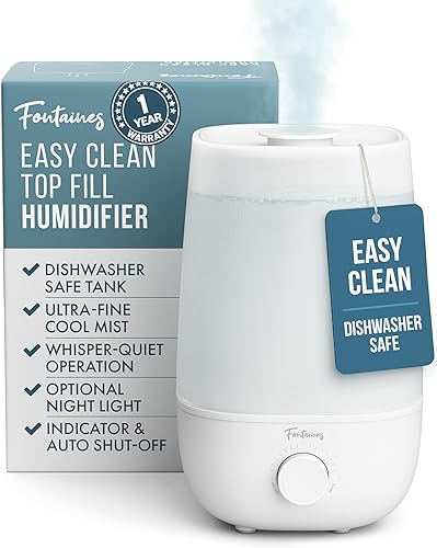 Fontaines Humidificador de niebla fría de llenado superior de lujo, espray ultrafino de 360, funcionamiento silencioso, tanque apto para