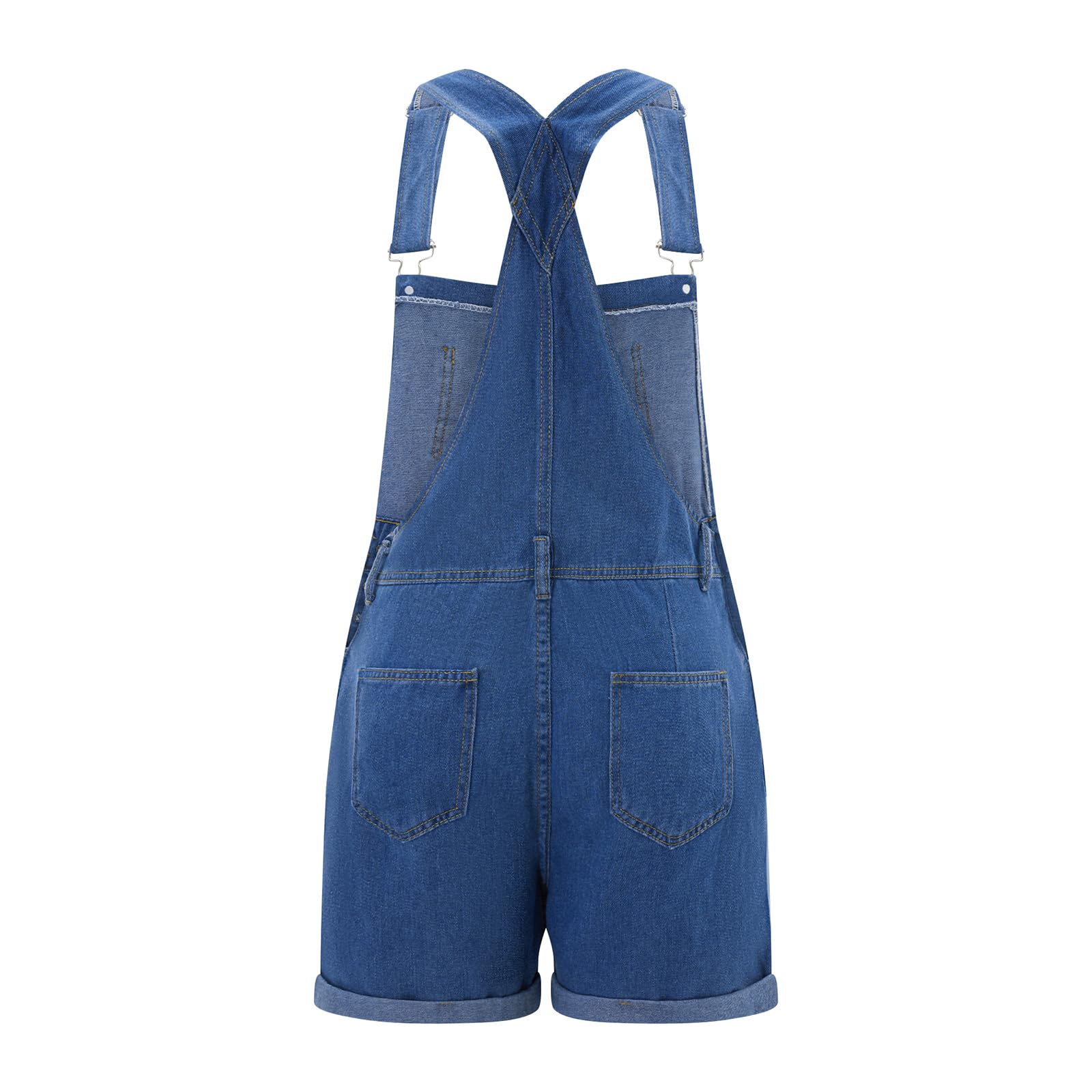 Salopette en jean pour femme avec bretelles réglables et jambes larges