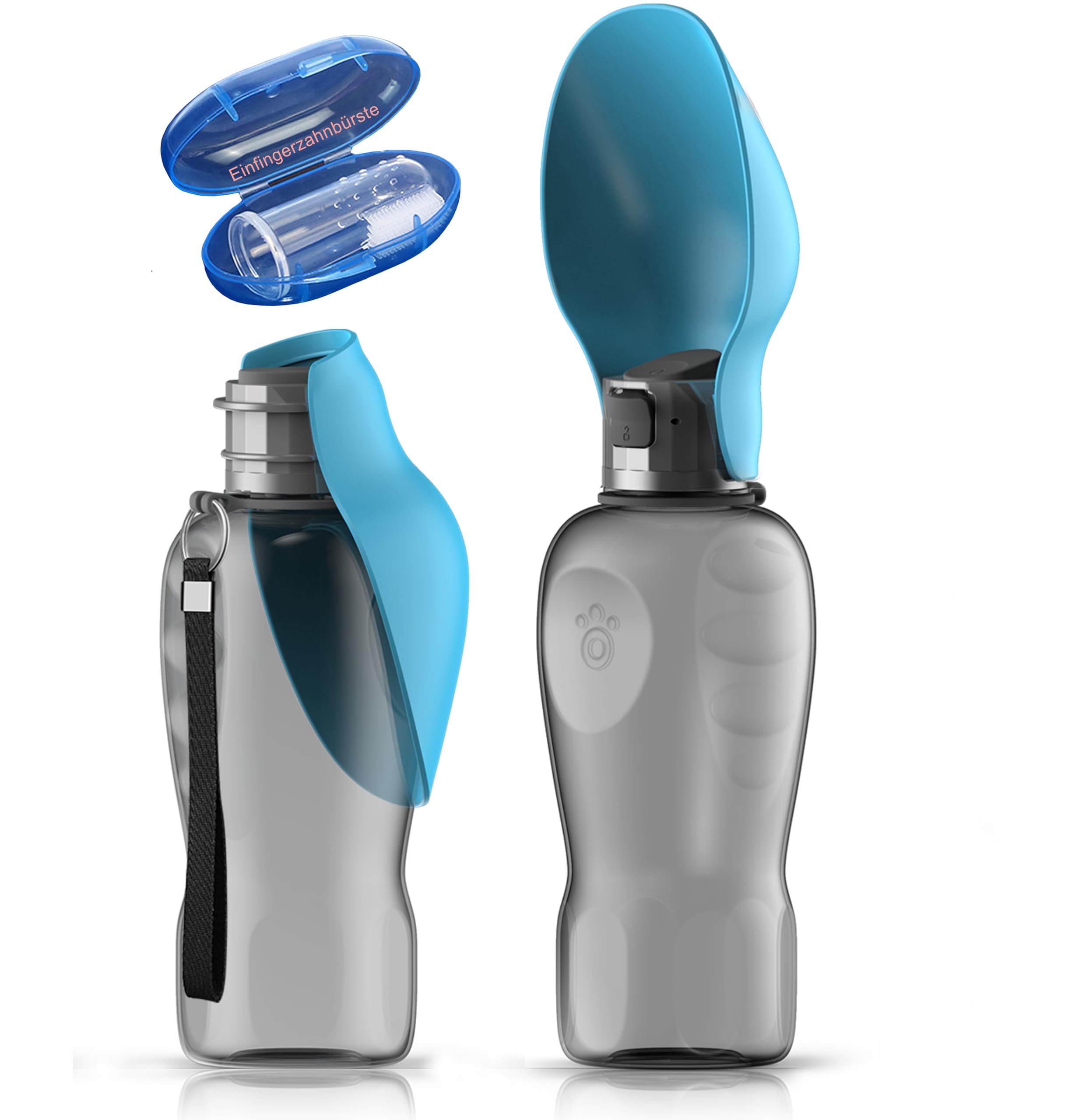 Bebedero Perro Portatil 800ml | Botella Agua Perro Apta para Lavavajillas y a Prueba de Fugas con Cepillo de Dientes