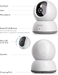 blurams 2K Indoor Security Camera for Baby/Pet, Pan & Tilt Pet Camera w/Dual-Band WiFi6, Motion Tracking, Sound Detection, 2-Way Audio, 360° View Home Cam Works with Alexa and Google (White Cam 1Pack)