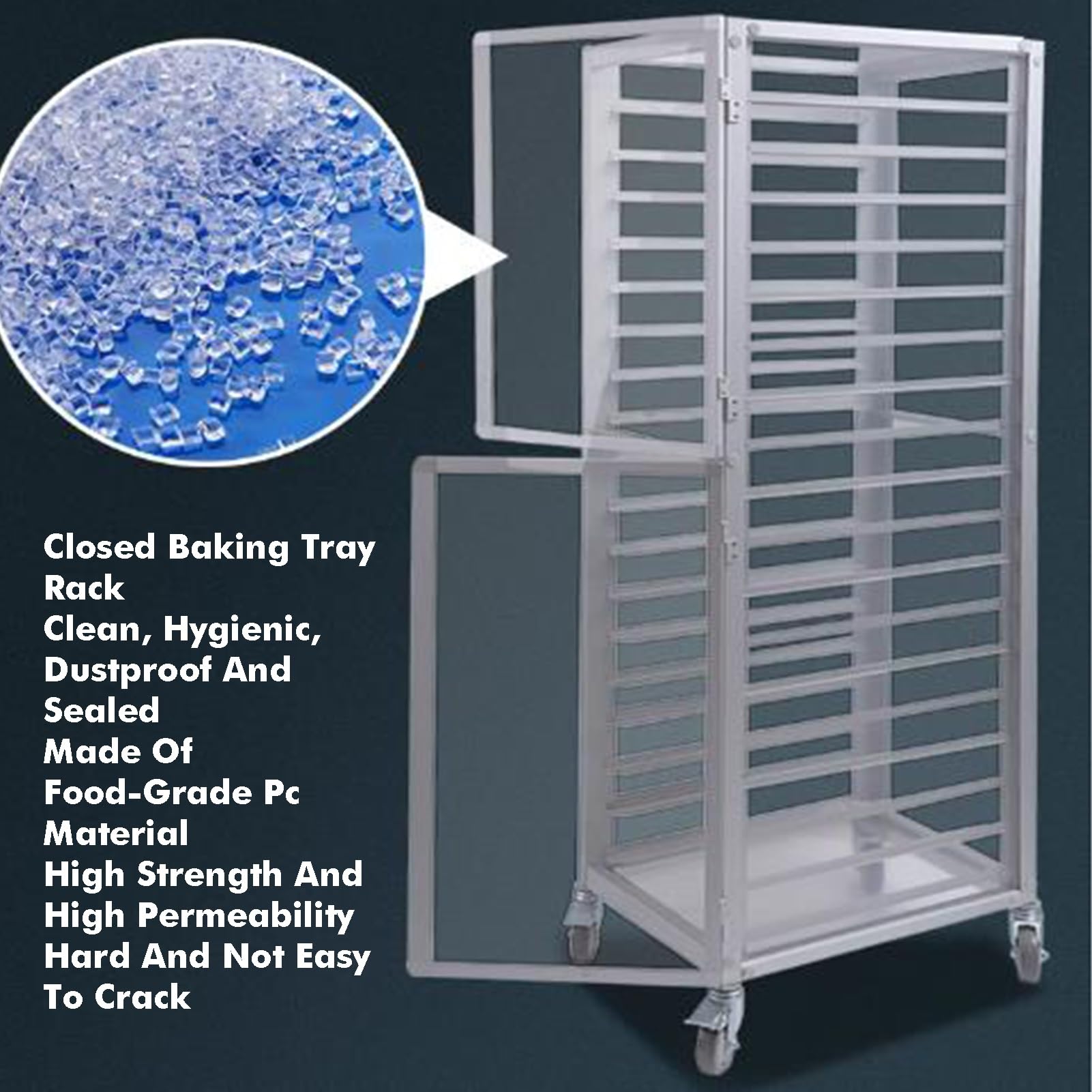 Carrello Porta Teglie For Panini Da 9/12 Ripiani, Carrello For Essiccazione Commerciale Chiuso Con Ruote, Carrello Porta Vassoi Resistente For Cucina, Ristorante(12-Tier)