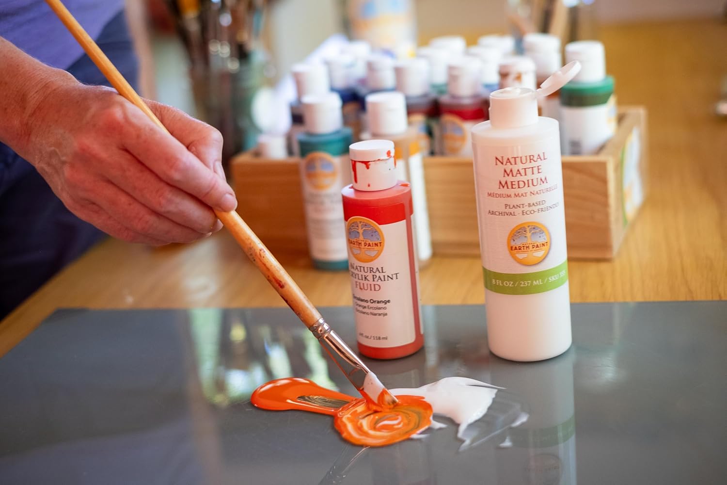 Natural Matte Medium, 237 ml (8 oz); Professional, Plant-Based, Eco-Friendly; Compatible with Conventional Acrylic Paints and Mediums; Use for Layering, Blending, or Finishing