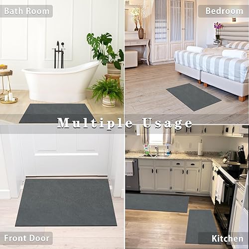 Miniatura 5 de Tapete de baño absorbente, de secado rápido, tapete para sala de estar, parte inferior antideslizante de goma, tapete de baño, tapete de cocina (18