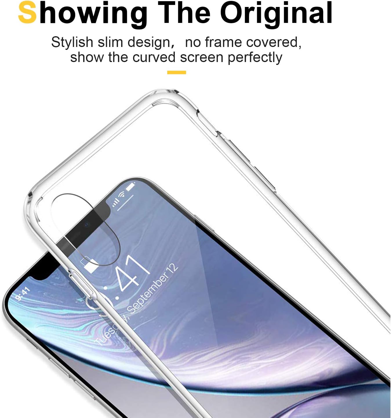 Humixx Crystal Clear iPhone XR Case, [Military Grade Drop Protection] with Anti- Drop Hard PC Back and Soft TPU Edge, Shockproof Protective Case Designed for Apple iPhone XR(2020)-Clear
