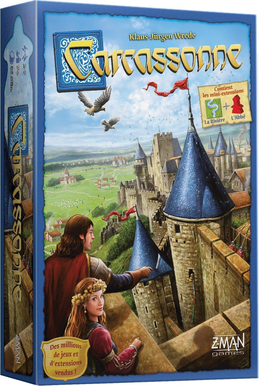Asmodee - Carcassonne - Jeux de société - Jeu de stratégie - Adultes et Enfants à partir de 7 Ans - 2 à 5 Joueurs - 35 Minutes