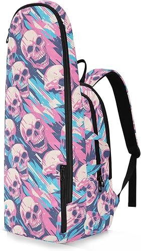 Miniatura 2 de Bolsa de tenis para mujeres y hombres, resistente al agua, calavera, melocotón, azul, Halloween, 2 raquetas, bolsa de tenis, bolsa de gimnasio para