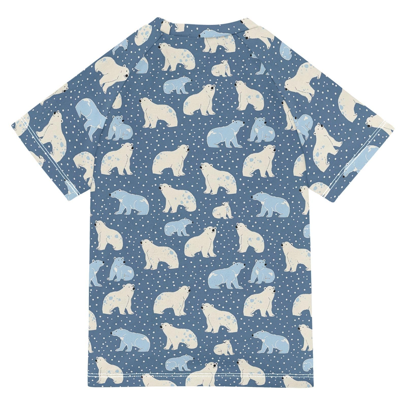 Kids Bathing Suits Boys Short Sleeve Swimsuit for Kids Girls 4T Blue Polar Bear