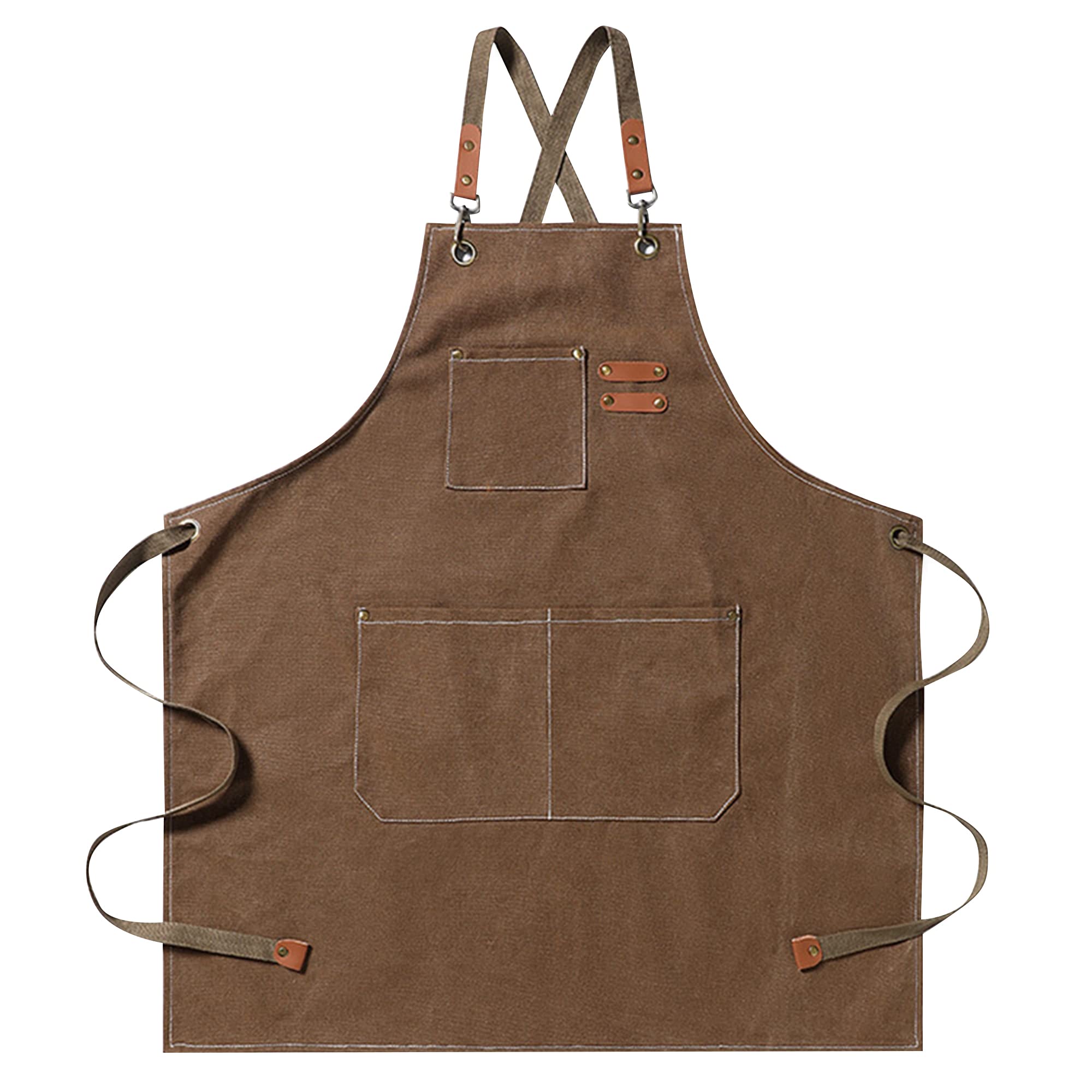 GENMAI SOEASY Work Aprons for Men,Waterproof Kitchen Grill Apron with Pockets,Chef Cooking Aprons with Pockets