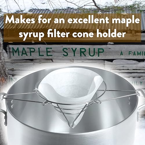 Miniatura 6 de Chef-Master Soporte de filtro de aceite para freidora con brazos plegables para fijar a freidoras, soporte de filtro de aceite de cocina, soporte de