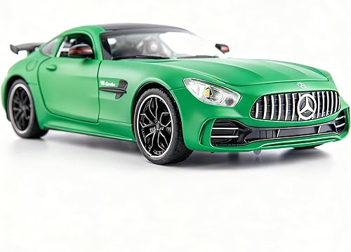 BDTCTK 1/24 AMG GTR - Coche modelo de auto de juguete, aleación de zinc con sonido y luz para regalo de niños y niñas (verde)