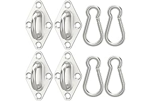 2.3 Inch 304 Stainless Steel Pad Eye Plate Hook with Screws and...