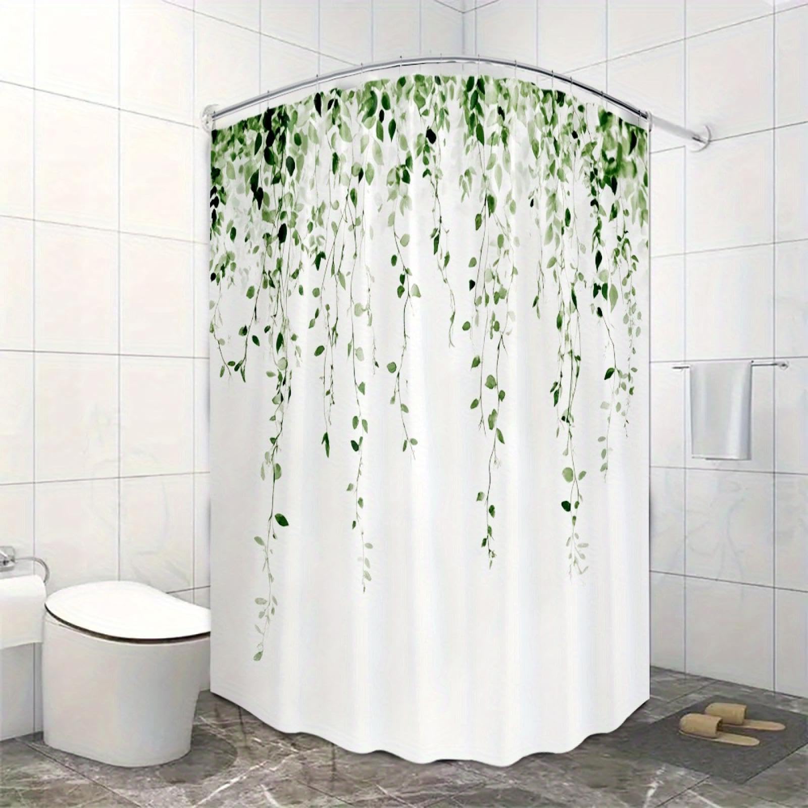 Rideau de douche eucalyptus 120x180 cm pour habiller une petite salle de bain