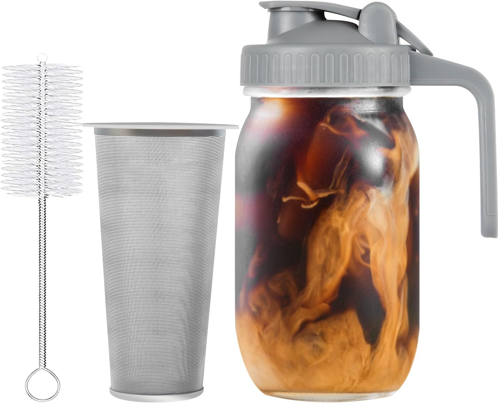Mason Jar Cold Brew Coffee Maker & Iced Tea Maker Quart
