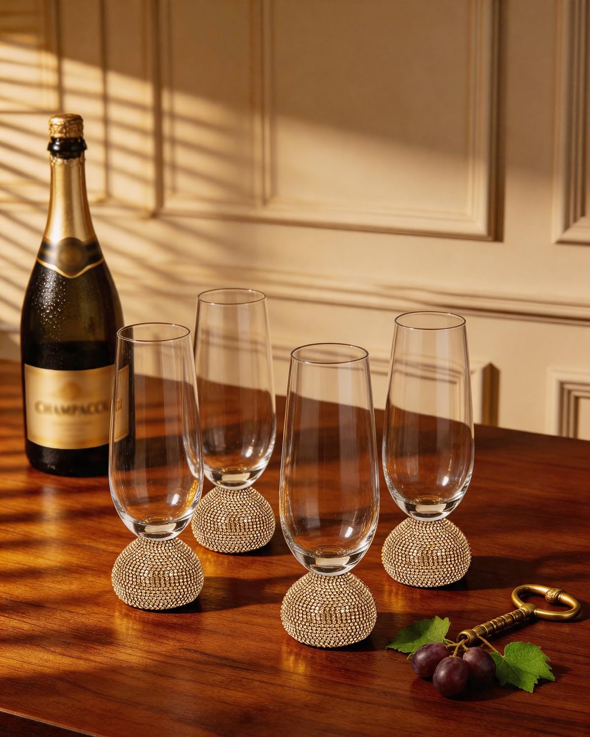 Elegant Stemless Champagne Glasses - Set of 4 -8 Elegant Stemless Champagne Glasses - Set of 4 -8