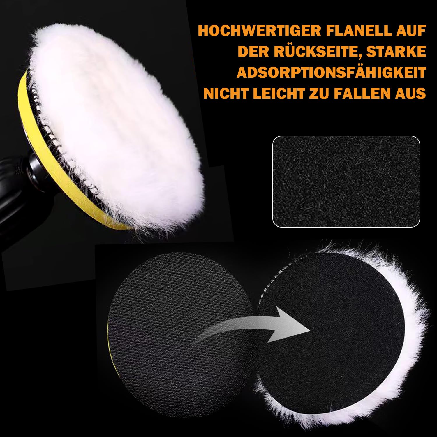 4x Polierscheiben 125mm - Künstliche Lammwolle Für Exzenterschleifer