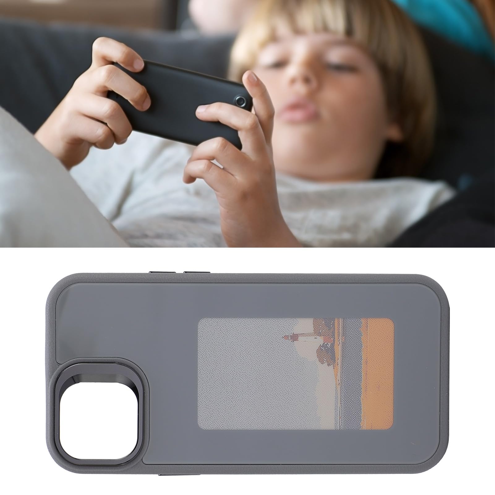 Custodia Protettiva in TPU Antigoccia con Supporto Regolabile Smart NFC per Schermo a Inchiostro per 14Plus, utilità Versatile per Utenti di Smartphone (GRAY)