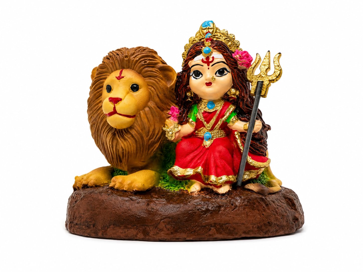 Goddess Durga Idol with Lion Decorative Showpiece | Home Temple, Living Room, Office, Festive Décor-image-3