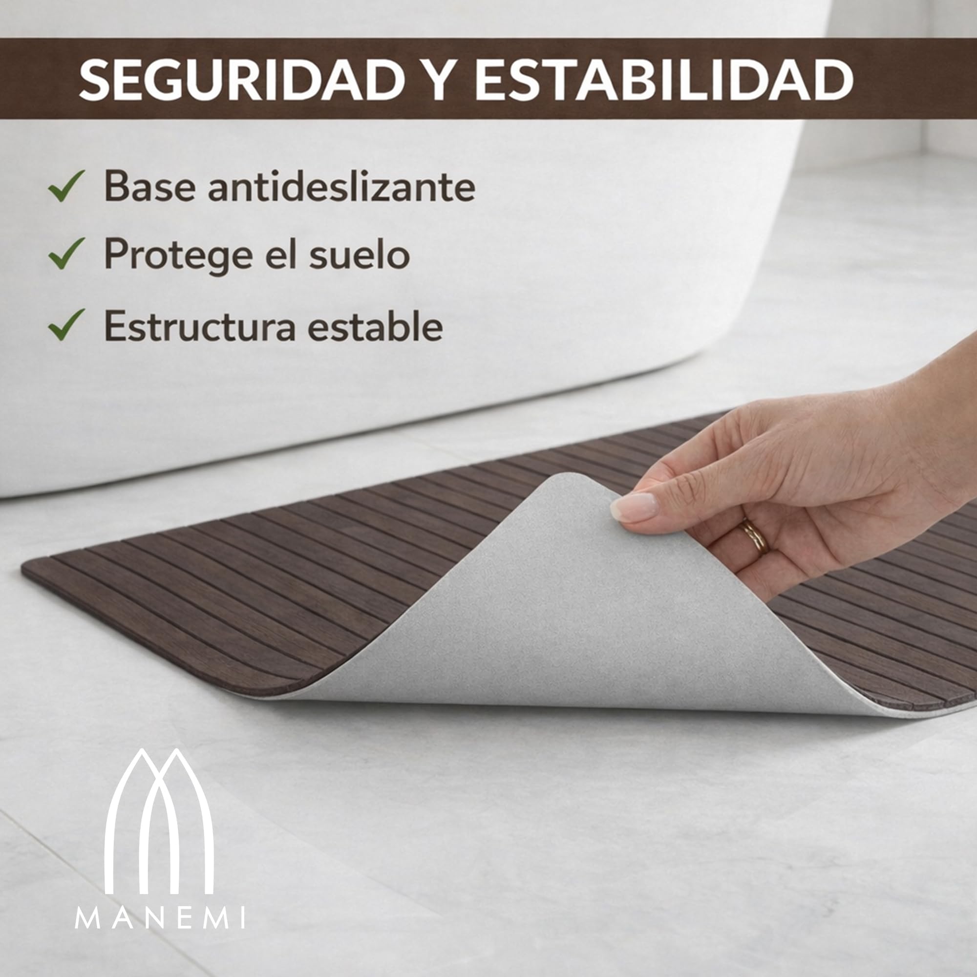 MANEMI Alfombra BAMBÚ Antideslizante, Alta Resistencia, para Interior y Exterior. 140x200cm