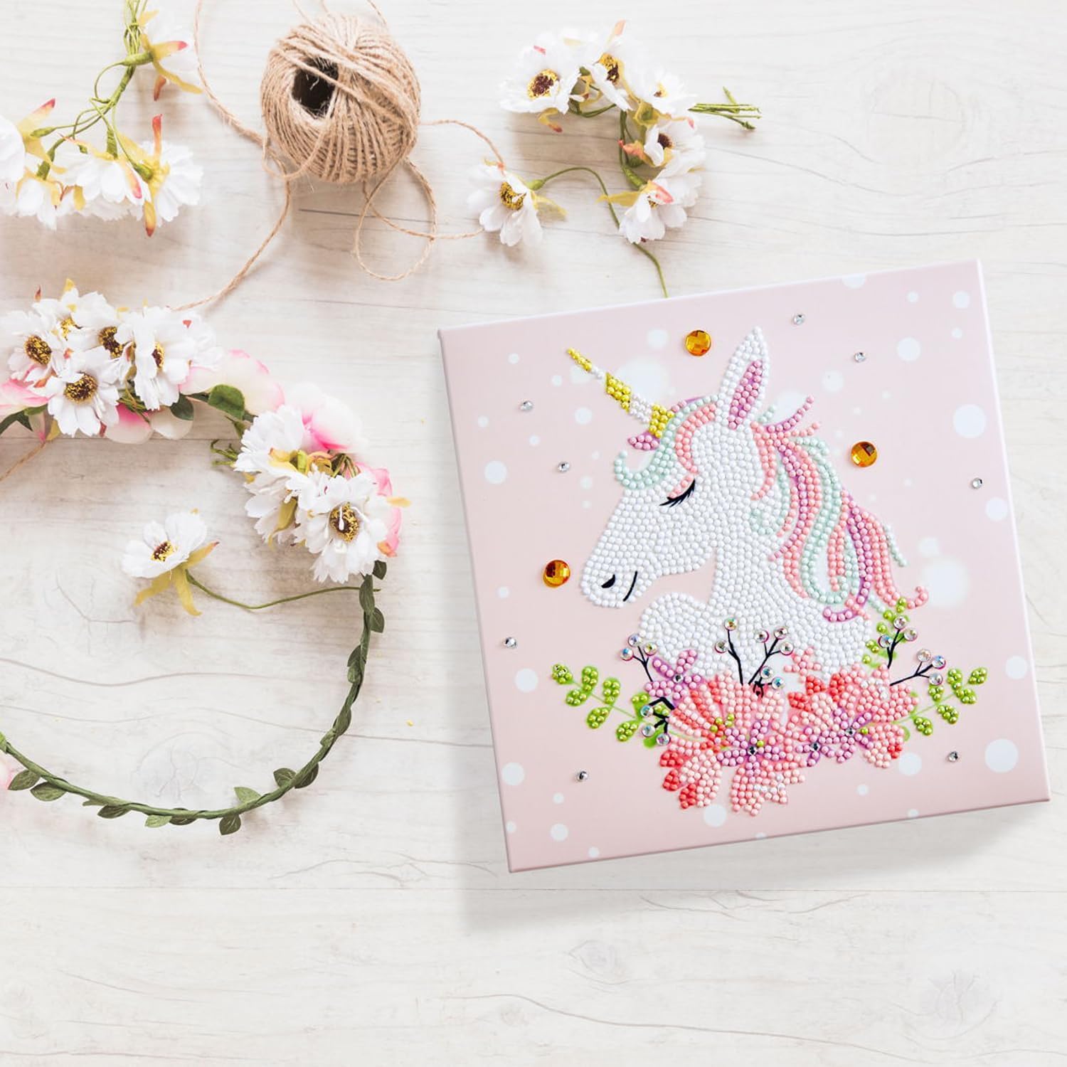 DIAMOND DOTZ Dreamy Unicorn Dotz Box Animal Diamond Painting Kits for Adults - Diamond Art Kits a Relaxing Creative Craft Kit with Dotz Gems 8.7"x8.7"