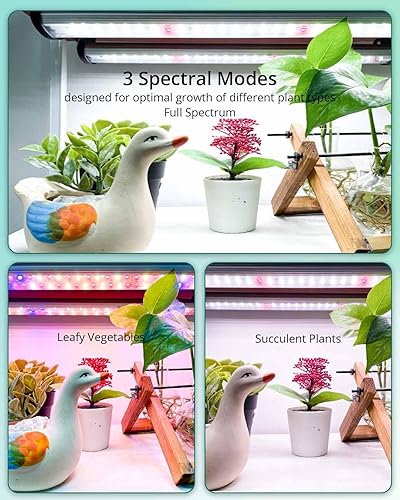 Miniatura 13 de DOMMIA Tira de luz de crecimiento, 6000 K blanco de espectro completo luces de cultivo para inicio de semillas, lámpara de planta regulable, IP54