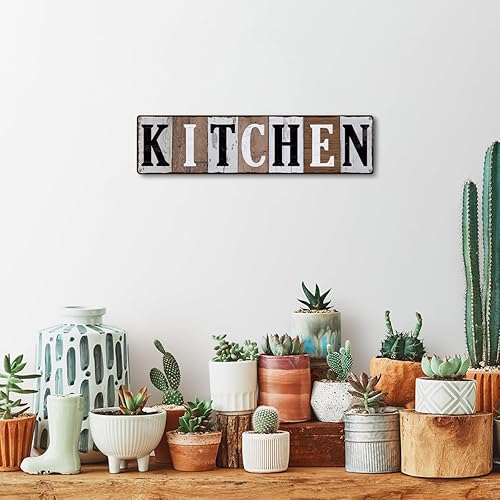 Miniatura 4 de Letrero de metal de cocina, letreros de metal retro, decoración de pared de cocina rústica de granja, póster de hierro para decoración de pared,