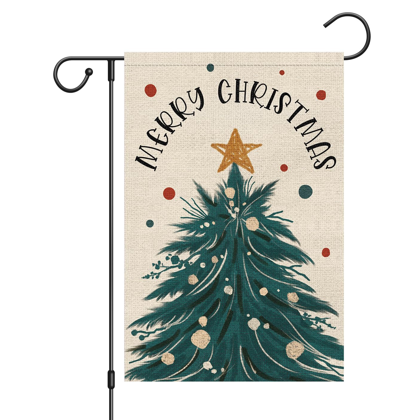 Louise Maelys Merry Christmas Garden Flag 12x18 Inch Xmas Tree Double Sided Welcome Small Burlap Winter Outdoor House Flag Holiday Outside Yard Decor