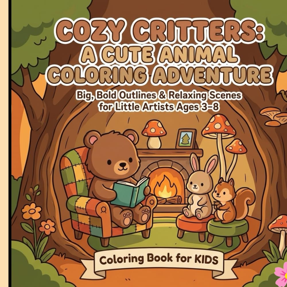 Cozy Critters: A Cute Animal Coloring Adventure: Relaxing Scenes for Little Artists