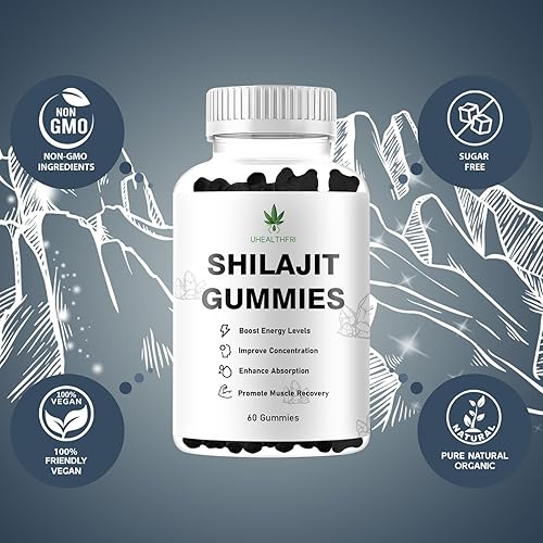 Miniatura 6 de Shilajit - Gomitas Shilajit Pure Himalayan Qr Potency Energy Booster 60 unidades Premium Pure Shilajit Gummies para hombres (1)