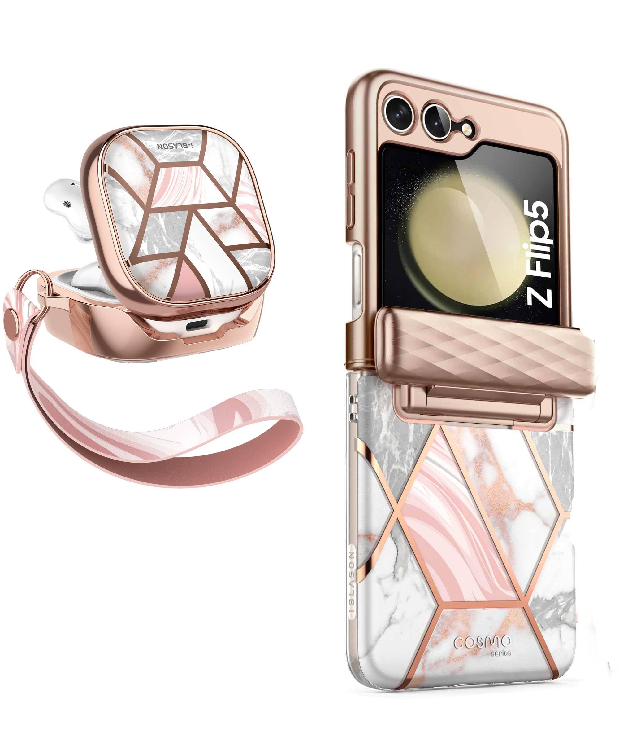 i-Blason Cosmo Designed for Samsung Galaxy Z Flip 5 Case & Galaxy Buds2 Pro Case/Galaxy Buds 2 Case/Galaxy Buds Pro Case/Galaxy Buds Live Case