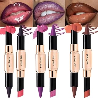 3 Pcs Double-end Lipstick 2-in-1 Lipliner for Women's Makeup（#04#05#06） | Dual-End Design Long-Lasting Waterproof Moisturising Formula Silky Smooth Texture Easy Glide Application