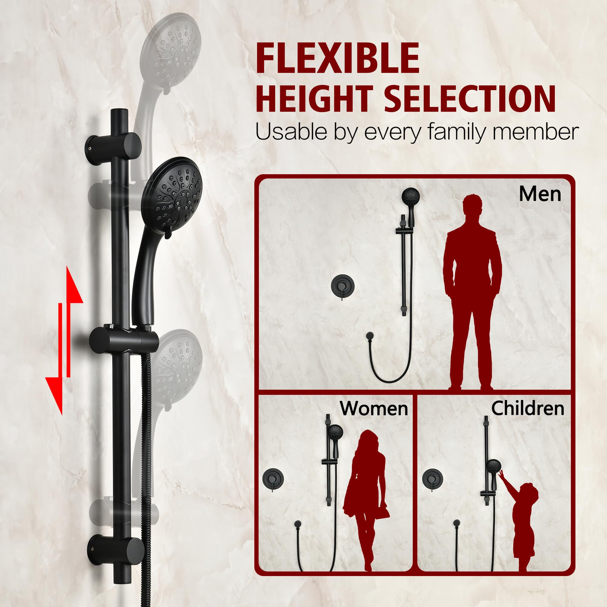 Sumerain Matte Black Shower System -4 Sumerain Matte Black Shower System -4