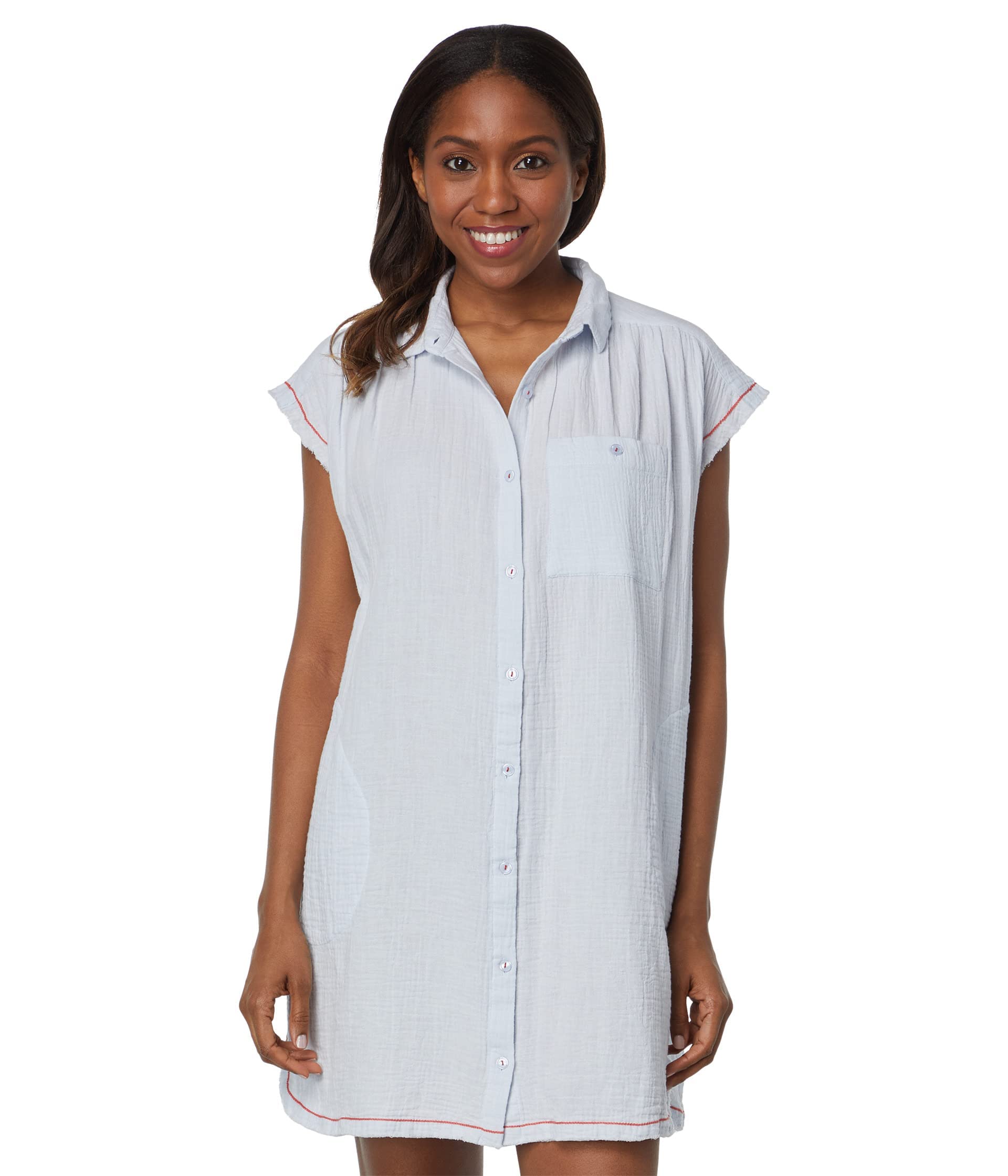 Lilla PShort Sleeve Button-Down Dress Clearwater SM