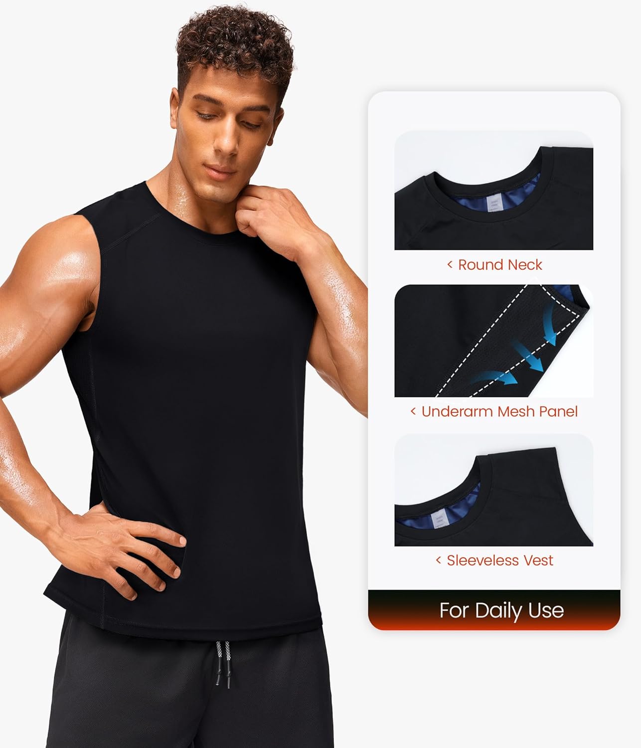 Junlan Sauna Suit for Men - Sleeveless Sauna Shirt Sweat Vest for GYM Workout - Image 2
