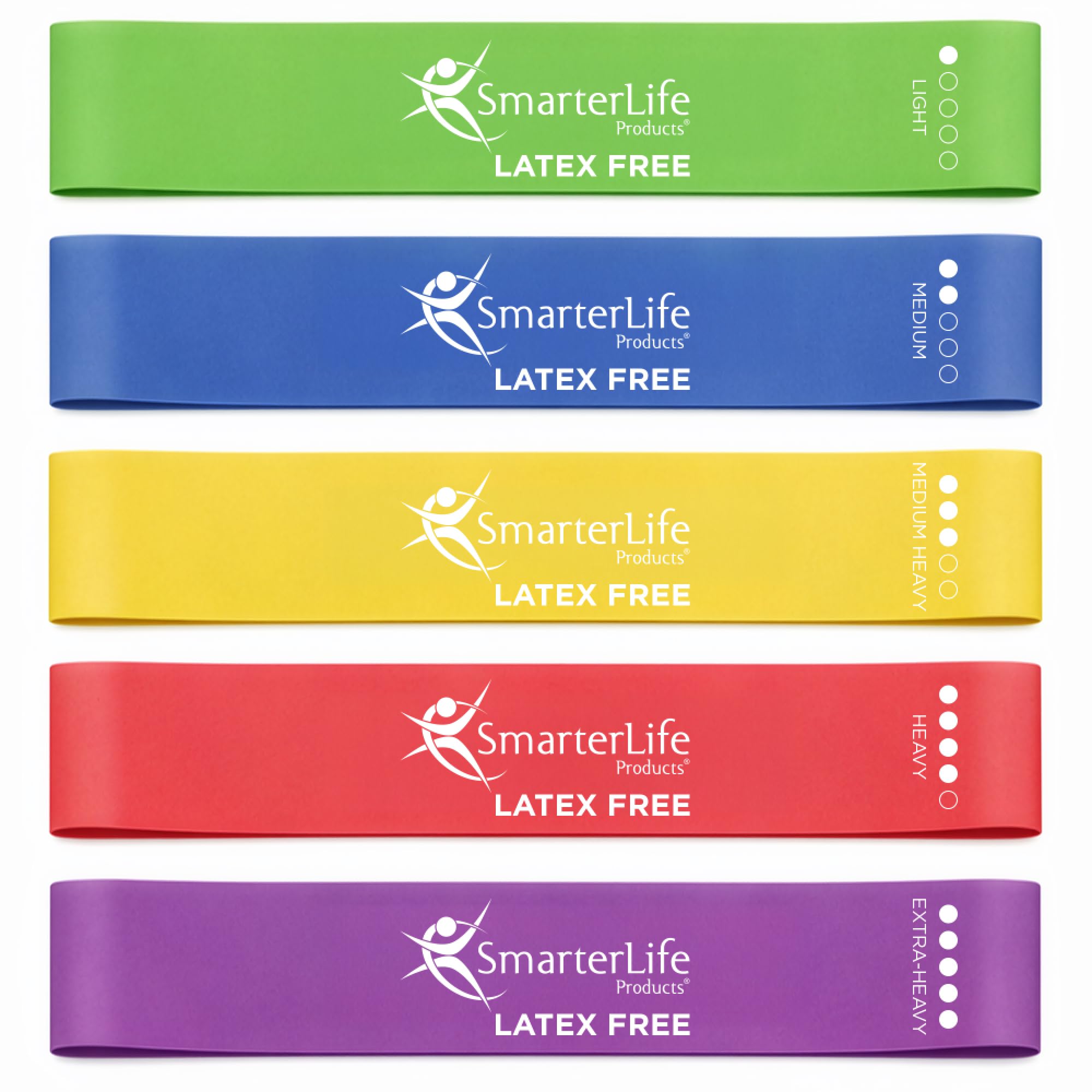 SmarterLife Resistance Bands for Working Out, Latex-Free Exercise Bands for Women, Men, 5 Extra Wide Workout Bands for Weight Loss, Home Gym, Booty Bands, Physical Therapy Bands, Workout Guide